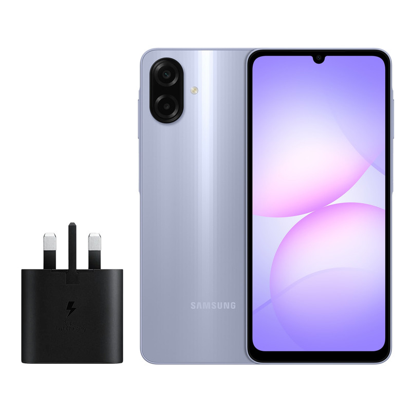 گوشی موبایل سامسونگ مدل Galaxy A07 دو سیم کارت ظرفیت 128 گیگابایت و رم 4 گیگابایت به همراه شارژر 25 وات سامسونگ و تبدیل 3 به 2 تایمردار